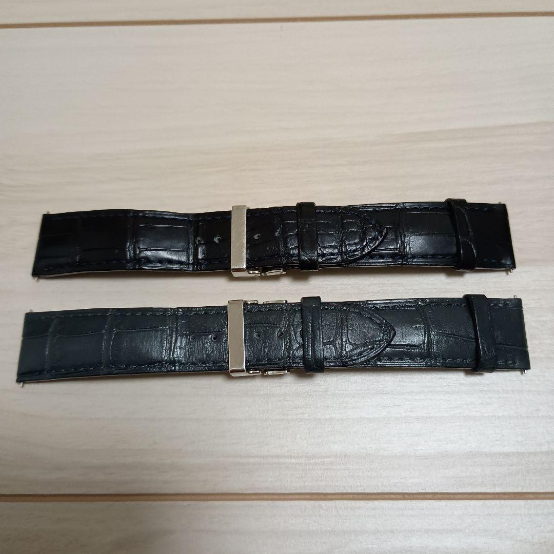 と*と様 ブラック グレー　腕時計用レザーベルト　2個セット
