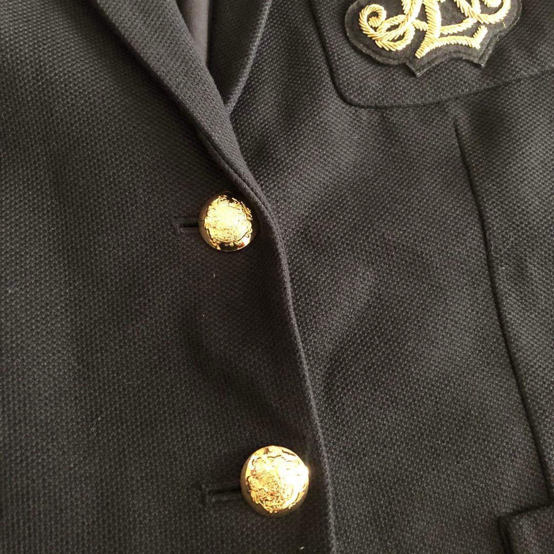 ローレンラルフローレン　ジャケット　エンブレム　金ボタン　ブラック