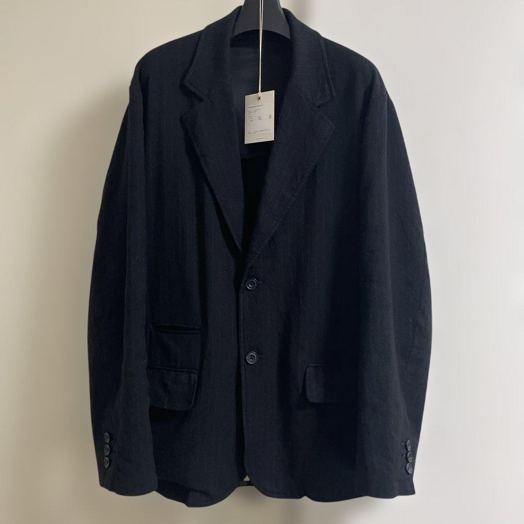 ジャケット・アウター ULTERIOR WASHED WOOL SILK STRIPE 2B JKT