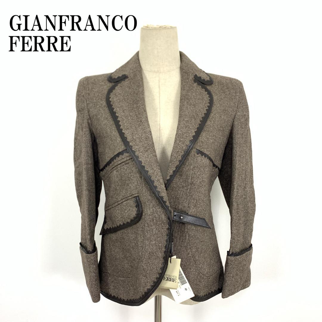 LA8506 新品タグ付 ジャンフランコフェレ テーラードジャケット 茶 40