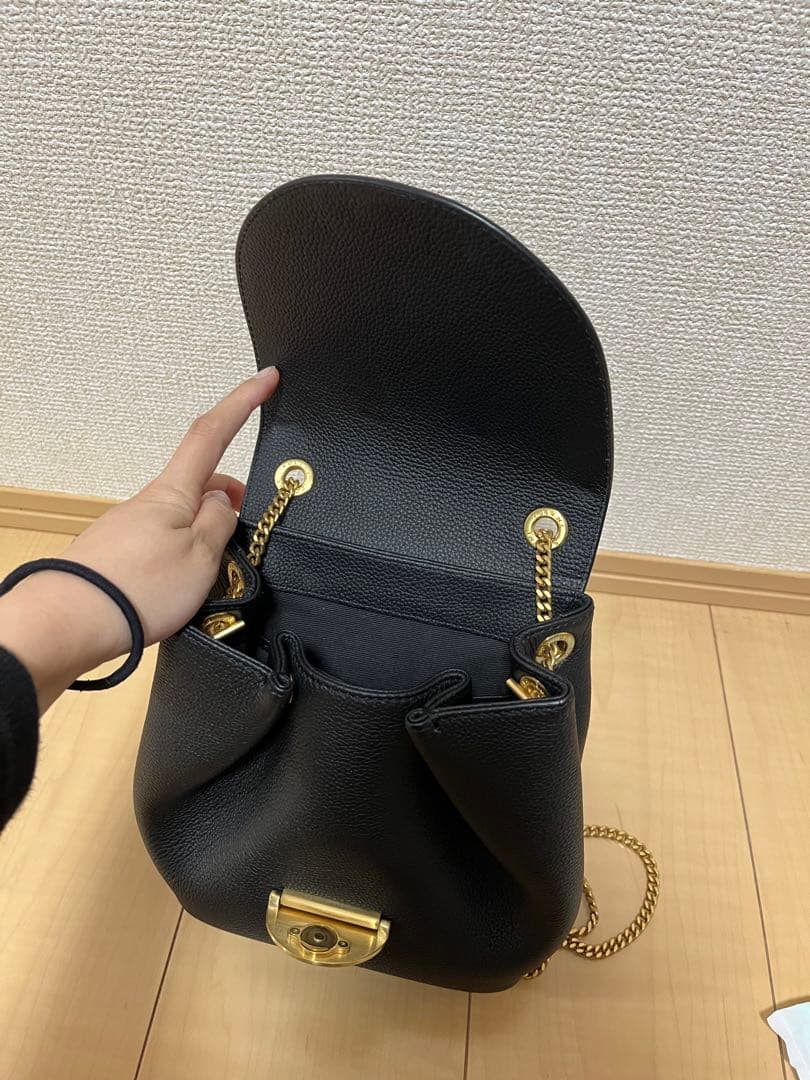 Moko　 ポレーヌ　ブラック オールレザーショルダーバッグ