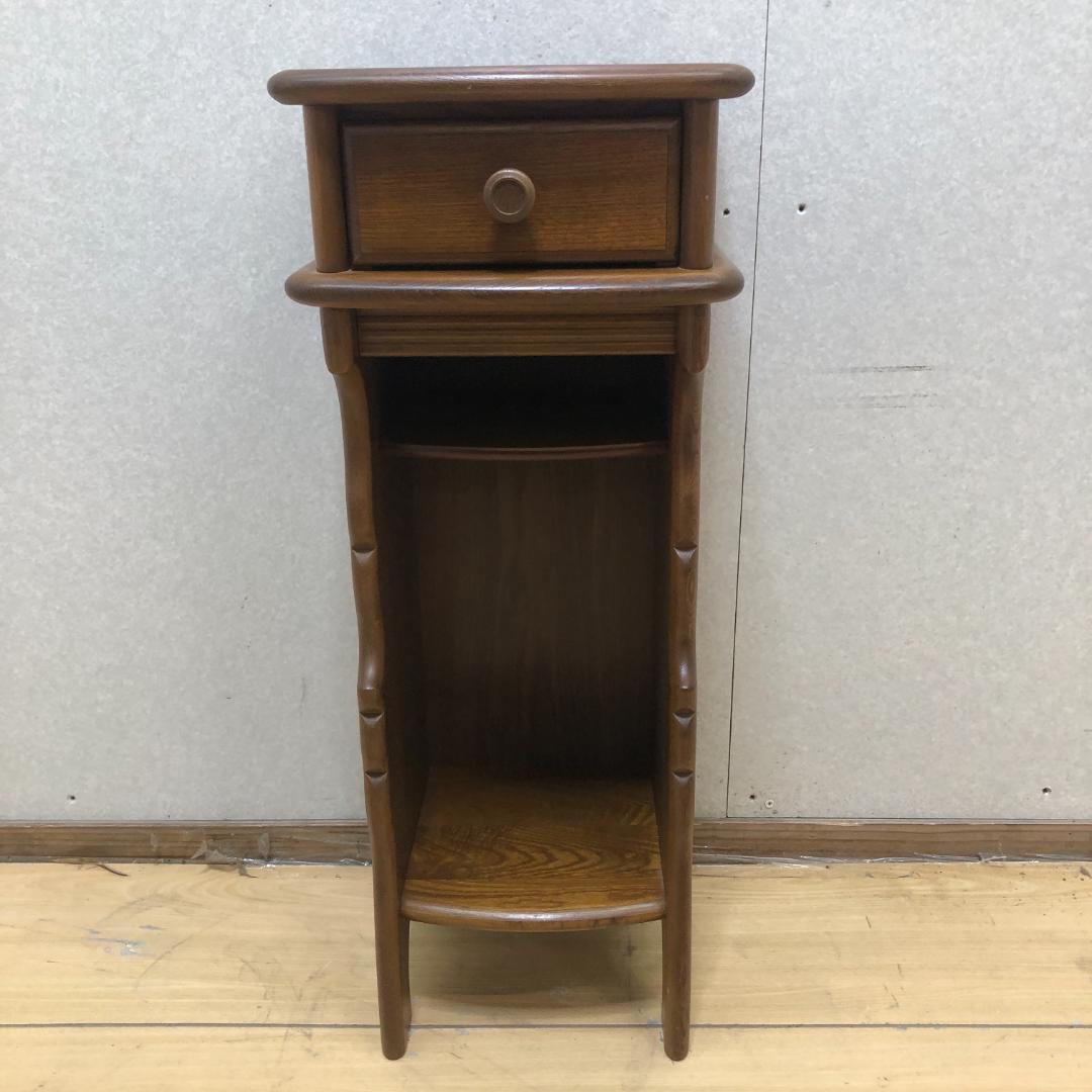 美品 カリモク 電話台 オールドカリモク アンティーク 88192-1-③