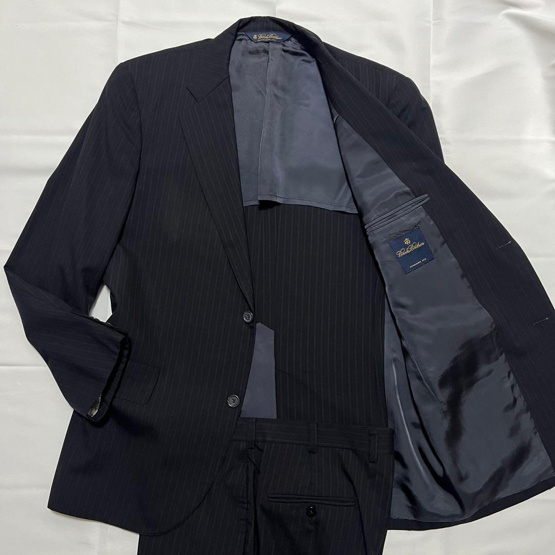 極美品✨ブルックスブラザーズ スーツ 黒 ストライプ ビジネス 40REG