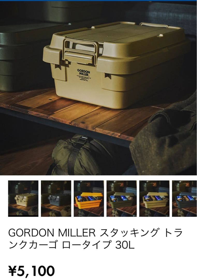 ゴードンミラー　トランクカーゴ　30L コヨーテ　仕切り板付き　2個セット