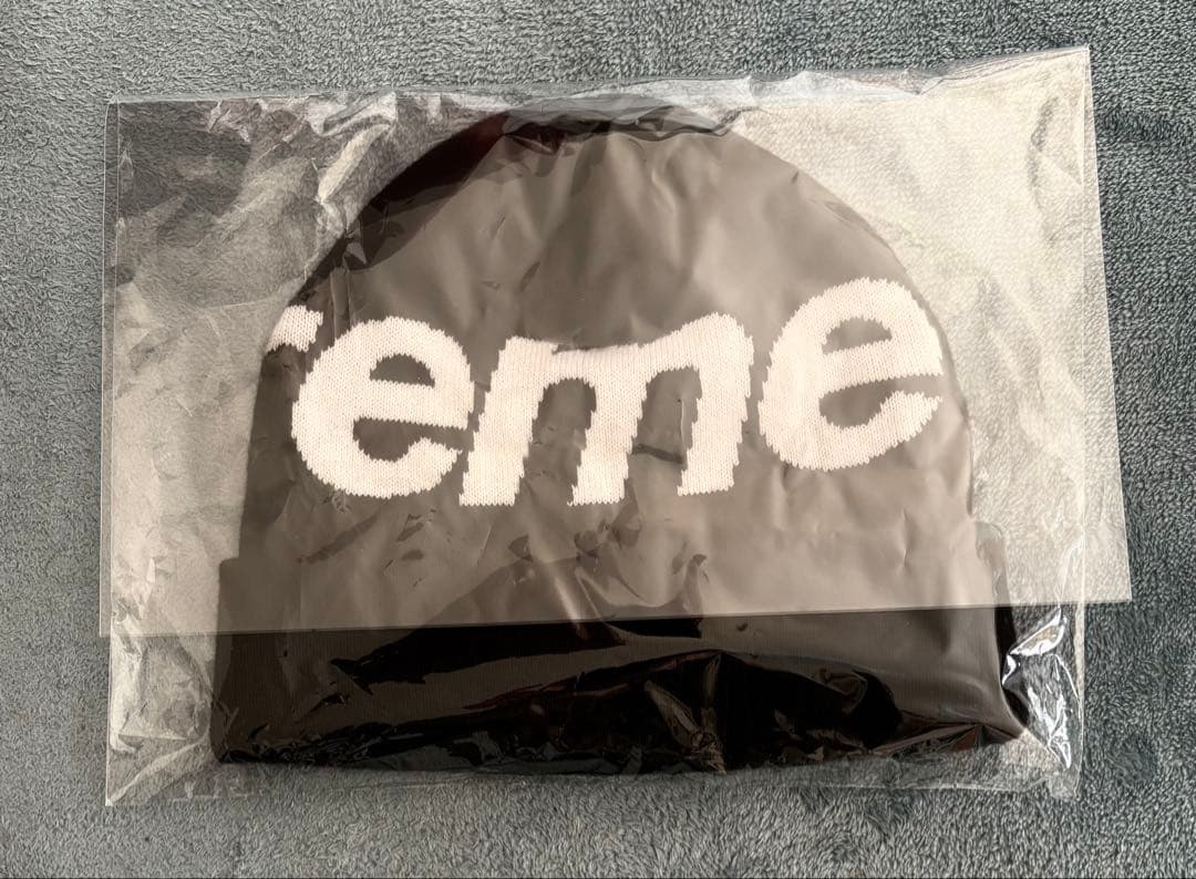 【大人気】Supreme Big Logo Beanie Black