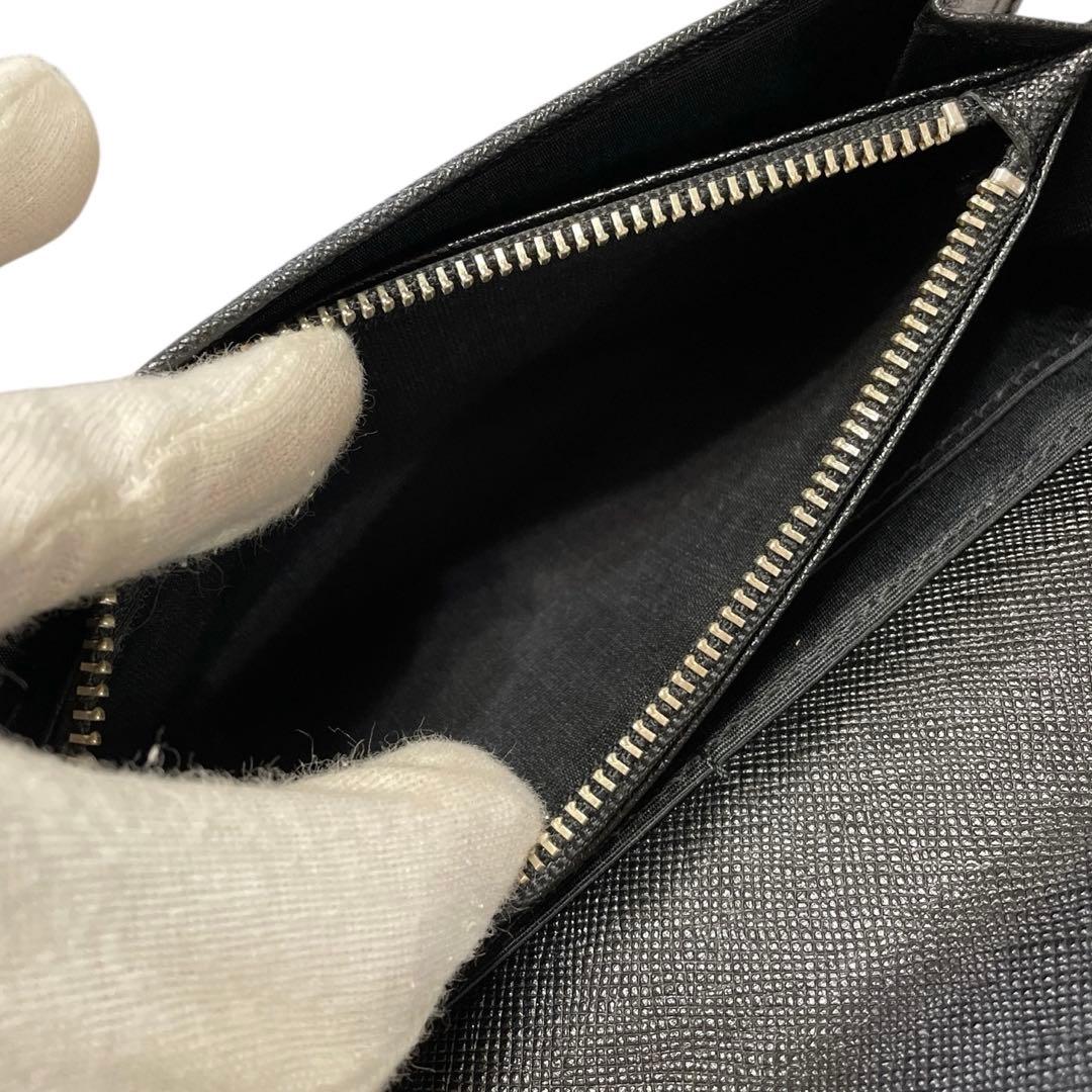 【美品】BURBERRY バーバリー　長財布　ノバチェック　ブラック　レザー　黒