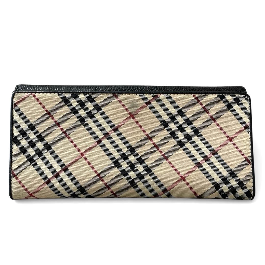 【美品】BURBERRY バーバリー　長財布　ノバチェック　ブラック　レザー　黒