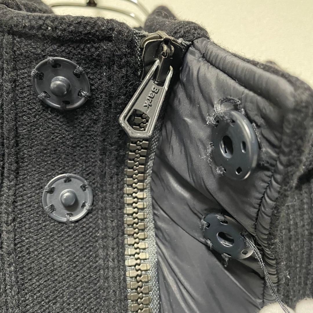 Bark バーク ショートダッフルコート 異素材切替 Thermore ブラック