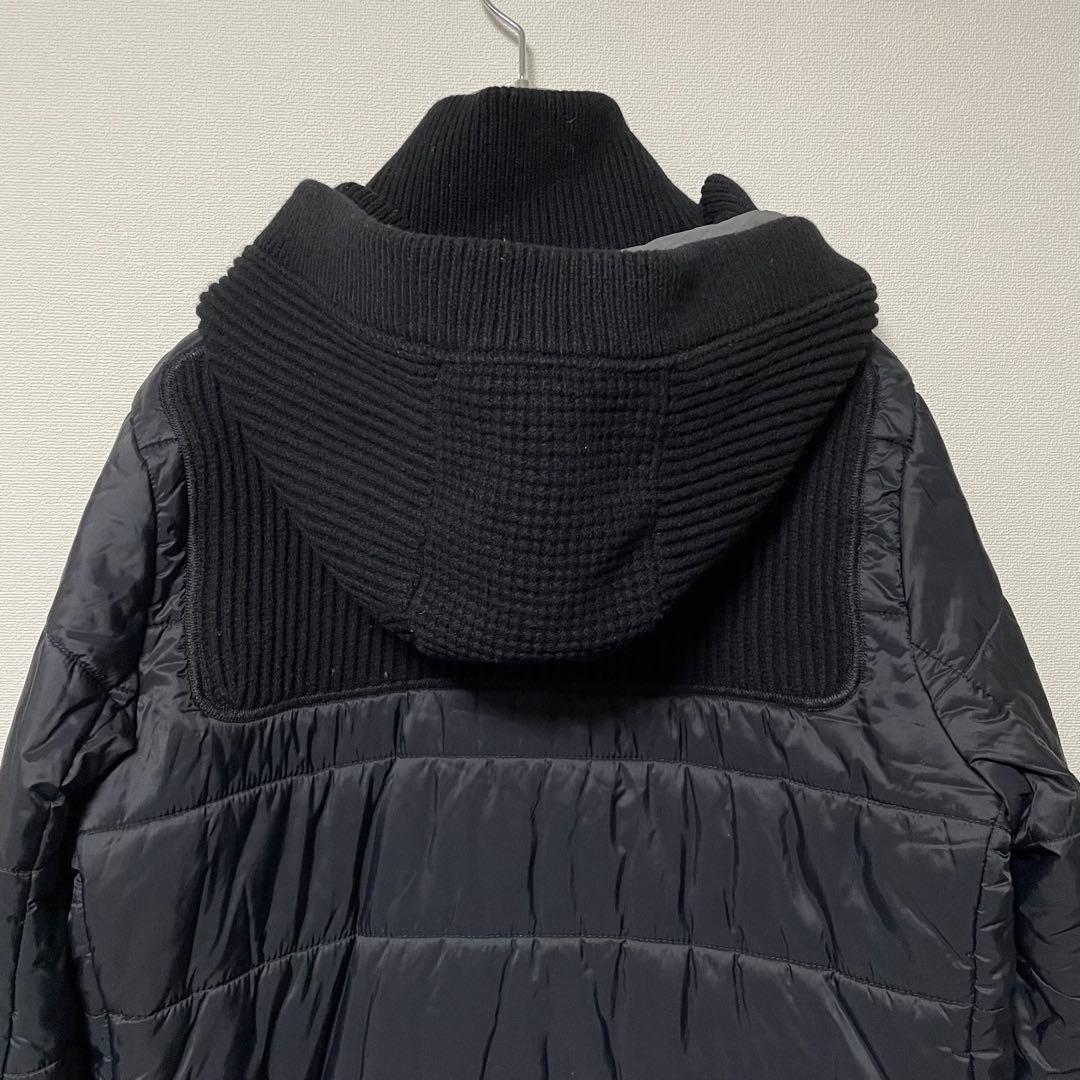 Bark バーク ショートダッフルコート 異素材切替 Thermore ブラック