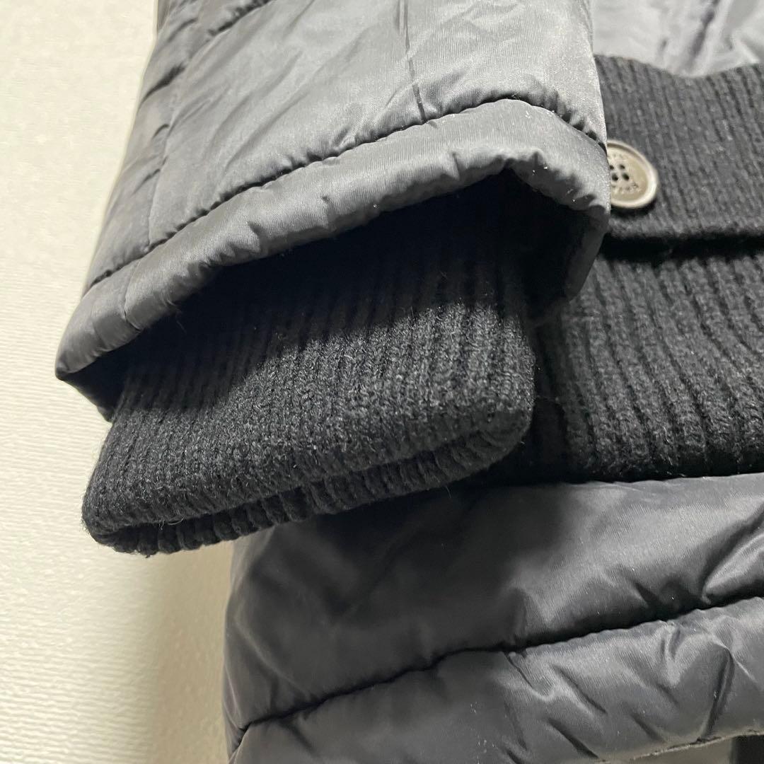 Bark バーク ショートダッフルコート 異素材切替 Thermore ブラック