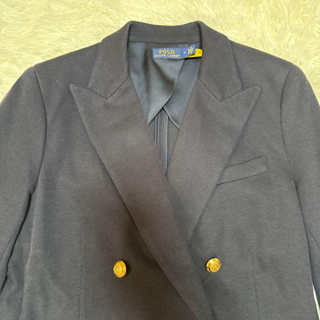 【美品】ポロラルフローレン　ニットブレザー　ダブル　金ボタン　ジャケット