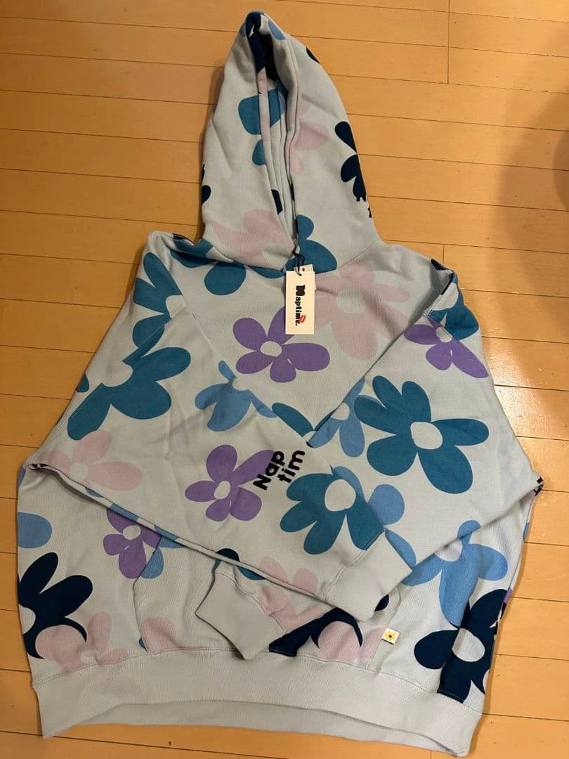 【希少】Nissy パーカー　総柄　ブルー　Lサイズ