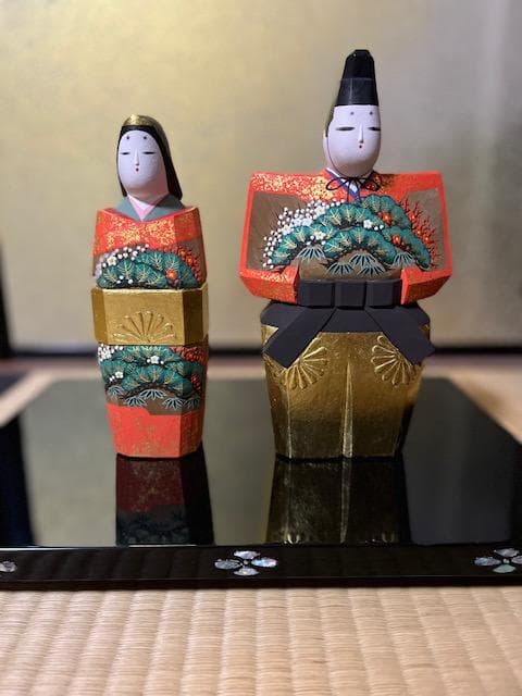 kuu 奈良一刀彫　立雛　奥田龍王作