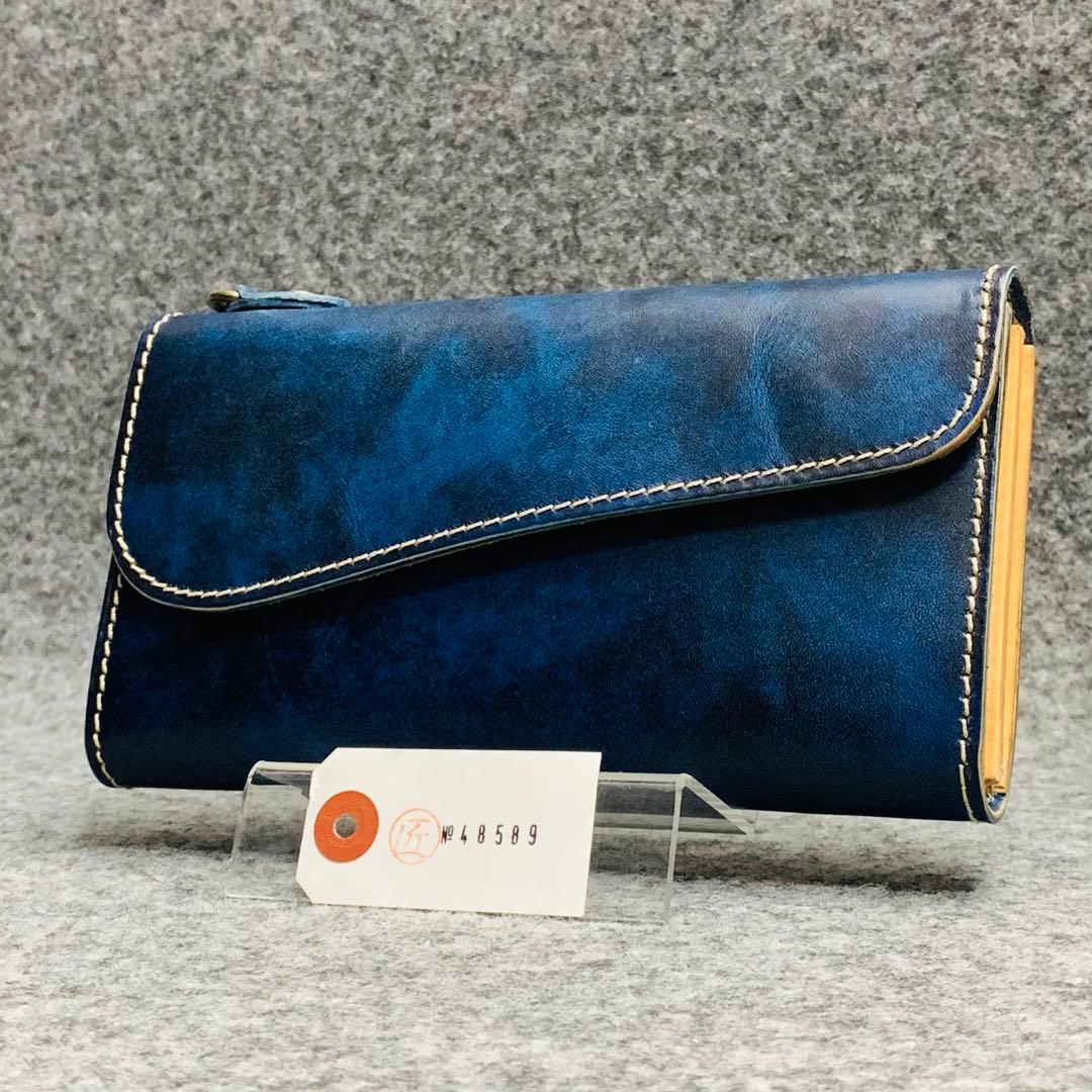 メンズ 財布 長財布 本革 ラウンドファスナー メンズ ヌメ革 手縫い