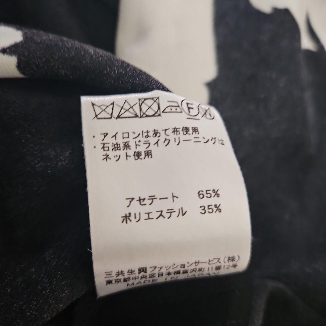 LEONARDブラック 花柄 五分袖チュニック