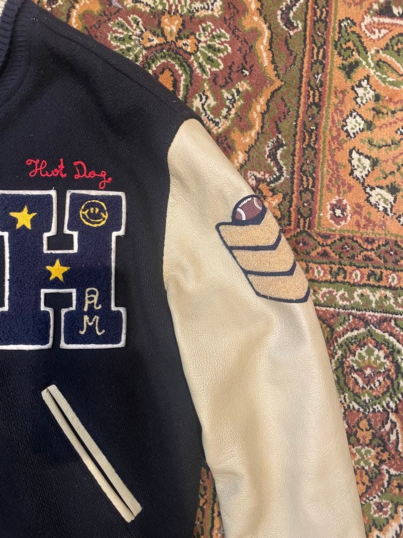 袖革 スタジャン90's High STANDARD 袖 フルデコ　袖レザー