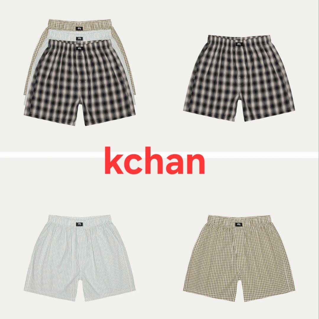 c様　完売品 STUSSY チェック柄 Sサイズ ボクサーショーツ 3枚