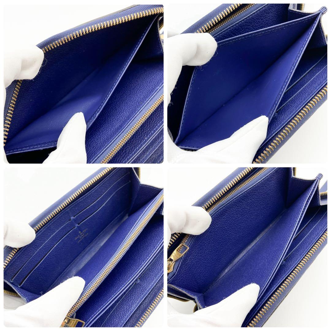 ルイヴィトン 長財布 アンプラント ジッピーウォレット ブルー