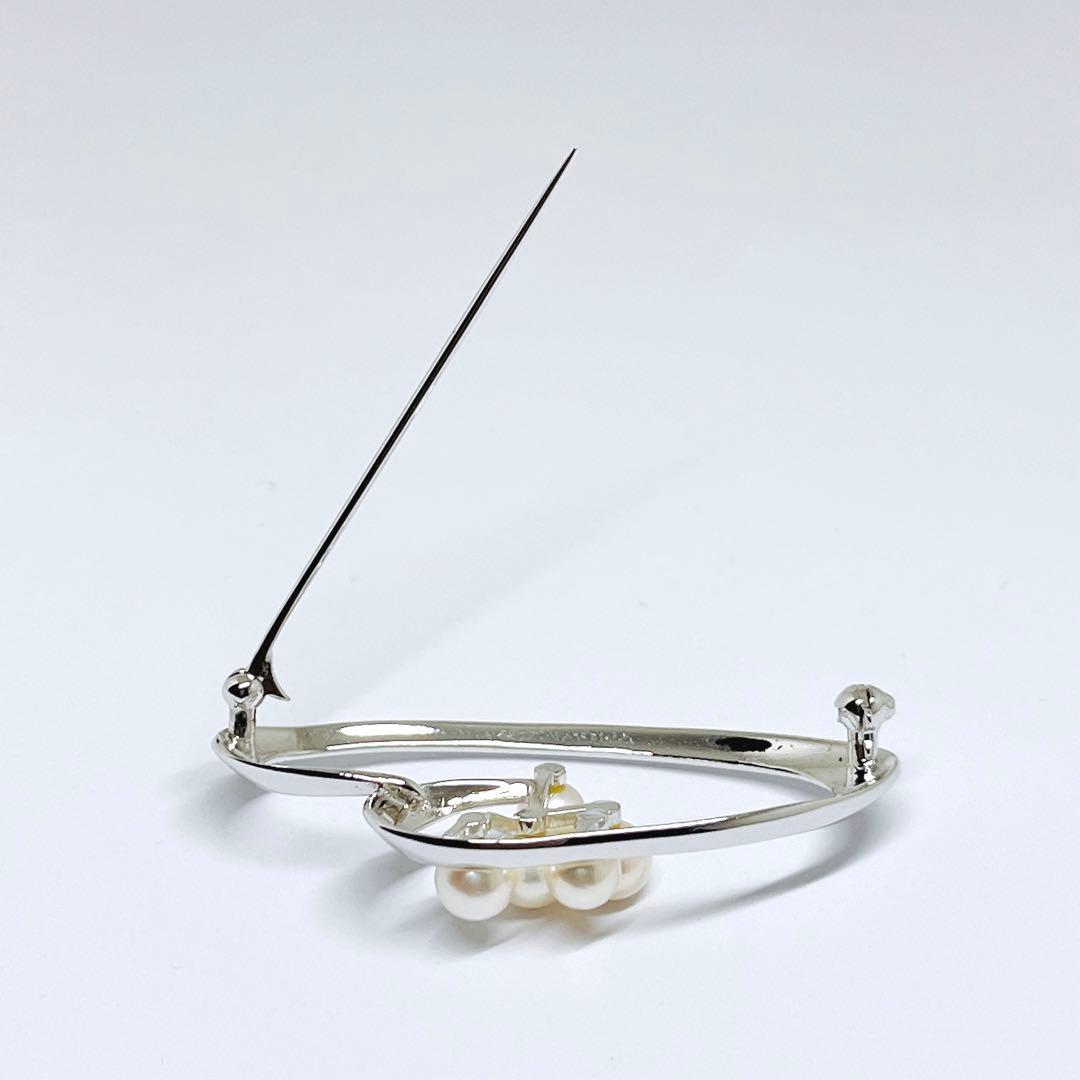 極美品✨MIKIMOTO　ミキモト　パールシルバー パール ブローチ