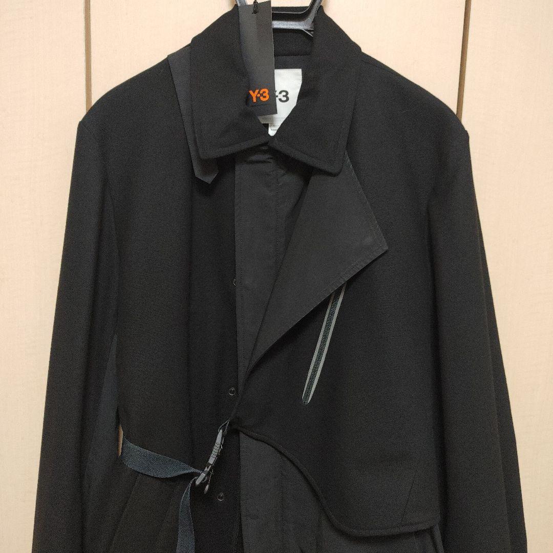 美品ヨウジヤマモトY-3ワイスリーM CH1 WOOL FLANNEL COAT