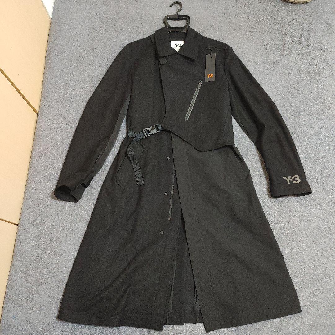 美品ヨウジヤマモトY-3ワイスリーM CH1 WOOL FLANNEL COAT