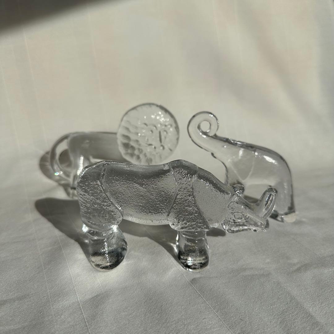 ヴィンテージ！KOSTA BODA クリスタル ライオン 置物 北欧