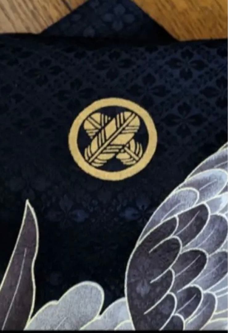 お宮参り　紋付　男の子 羽織　絹　七五三　産着