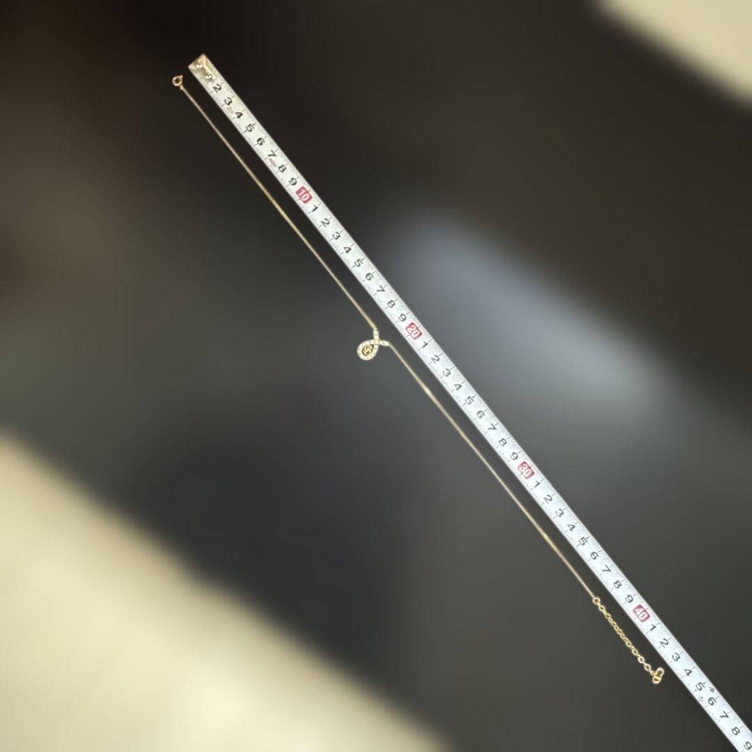 Christian Dior ラインストーン付きCDロゴネックレス　ゴールド美品