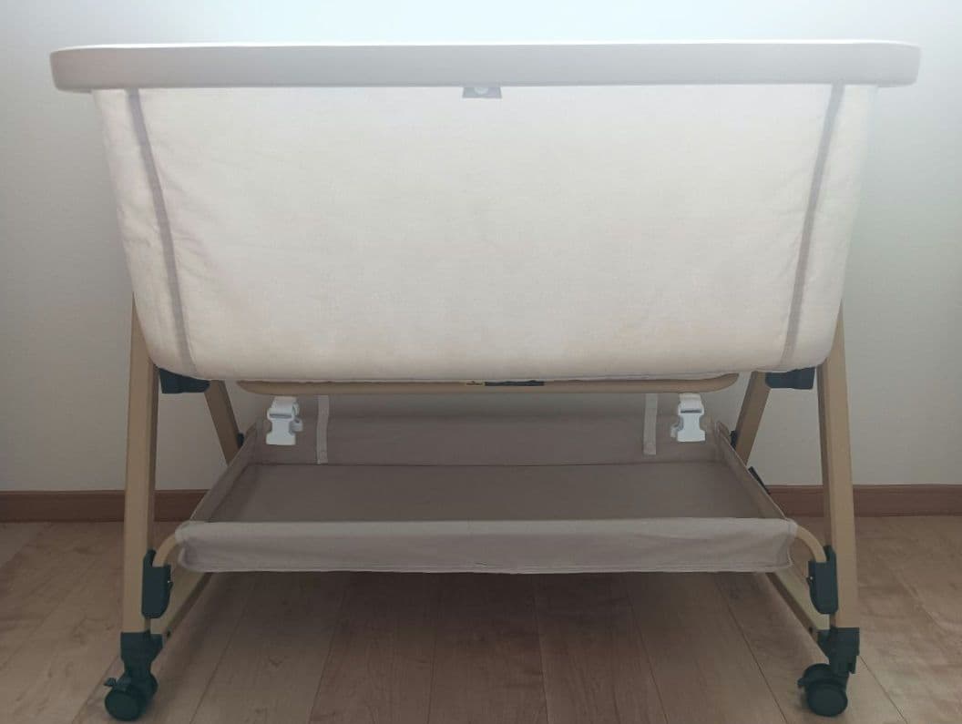 HZDMJ ベビーベッド ベージュ 説明書・蚊帳付き