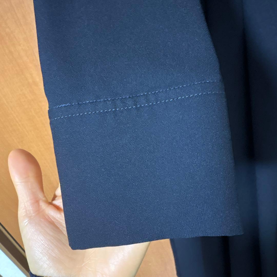 セルフォード 38 ネイビー 長袖 ワンピース ベルト付き