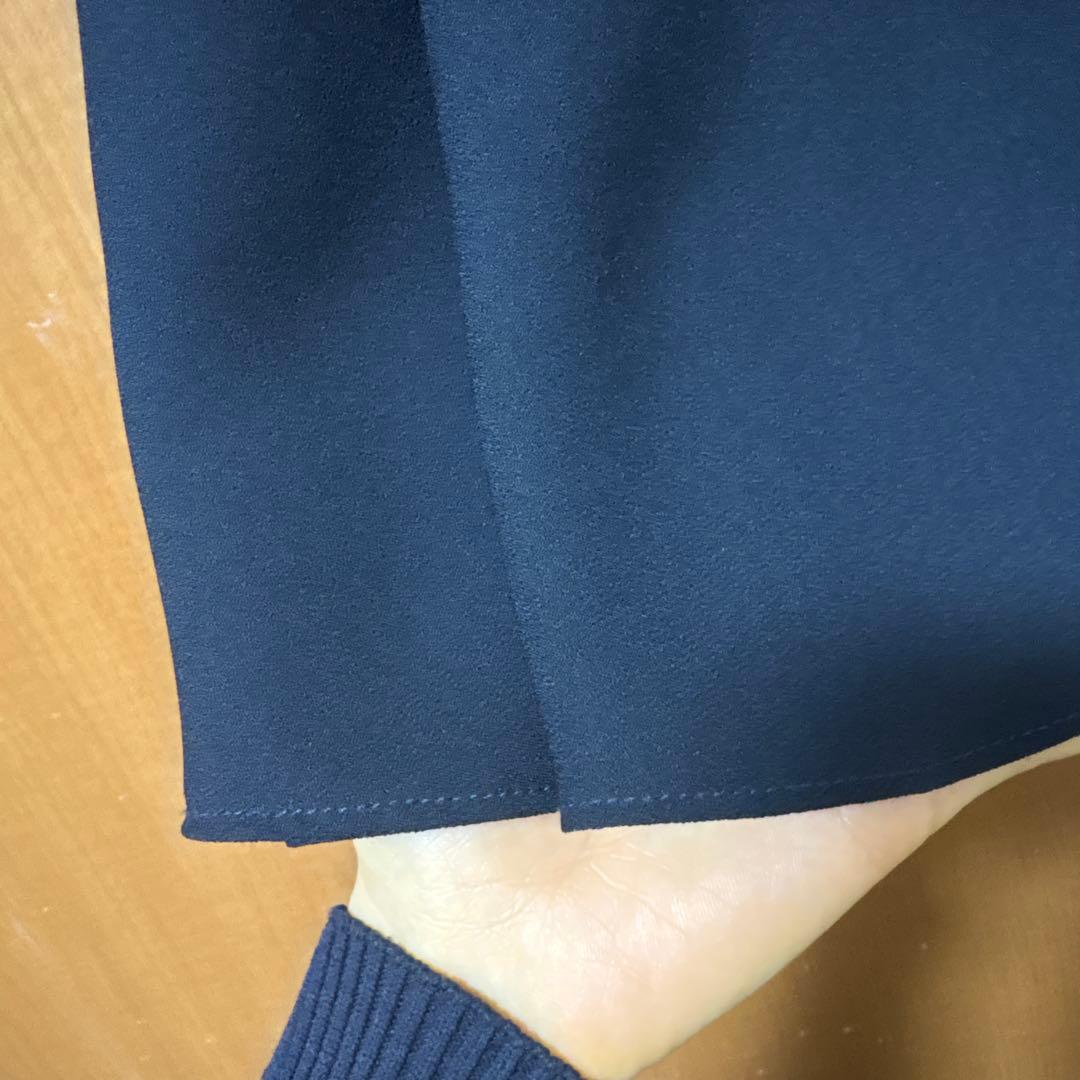 セルフォード 38 ネイビー 長袖 ワンピース ベルト付き