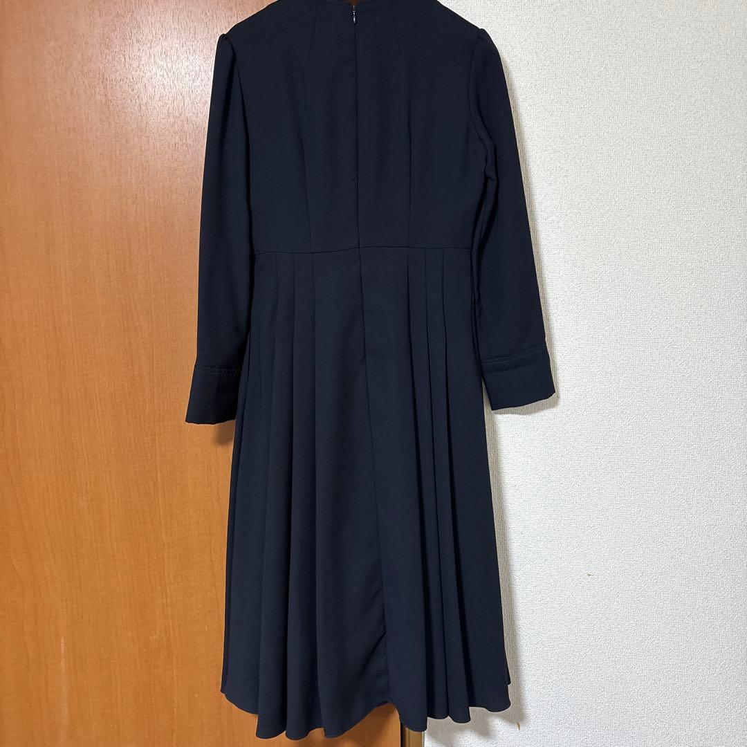 セルフォード 38 ネイビー 長袖 ワンピース ベルト付き