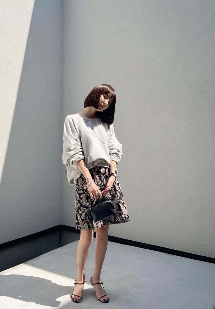 パンツ louren flower jacquard half pants