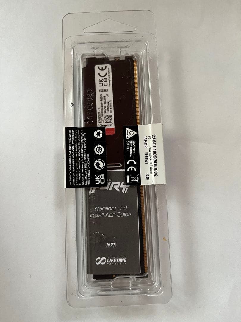 未開封　キングストン FURY DDR5 4800MT/秒 16GB×1枚