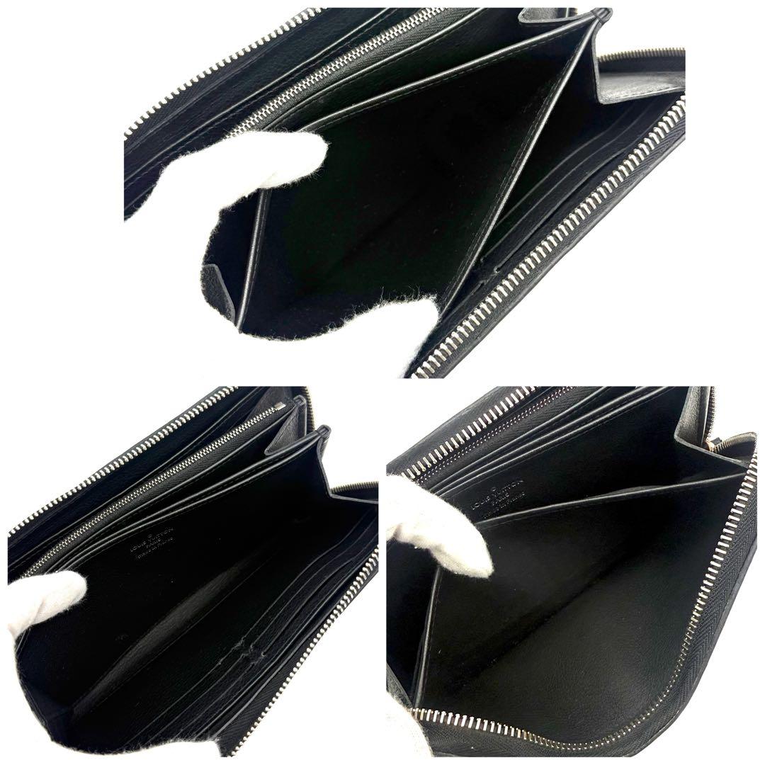 ルイヴィトン モノグラム マヒナ ジッピーウォレット ノワール 黒 長財布