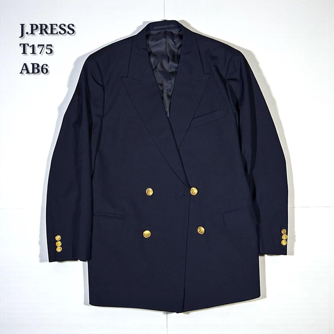 美品✨J.PRESS 紺ブレ ダブル L 金ボタン ブレザー ネイビー AB6