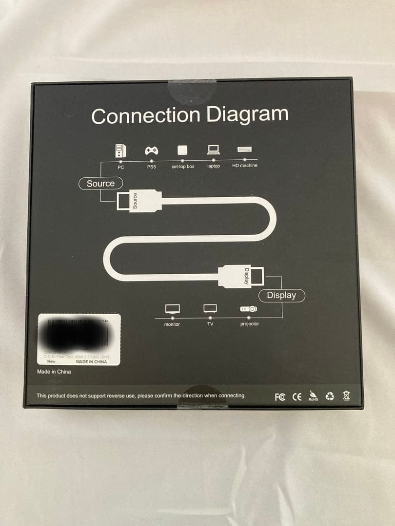 8K HDMI光ファイバーケーブル 20M 配管用