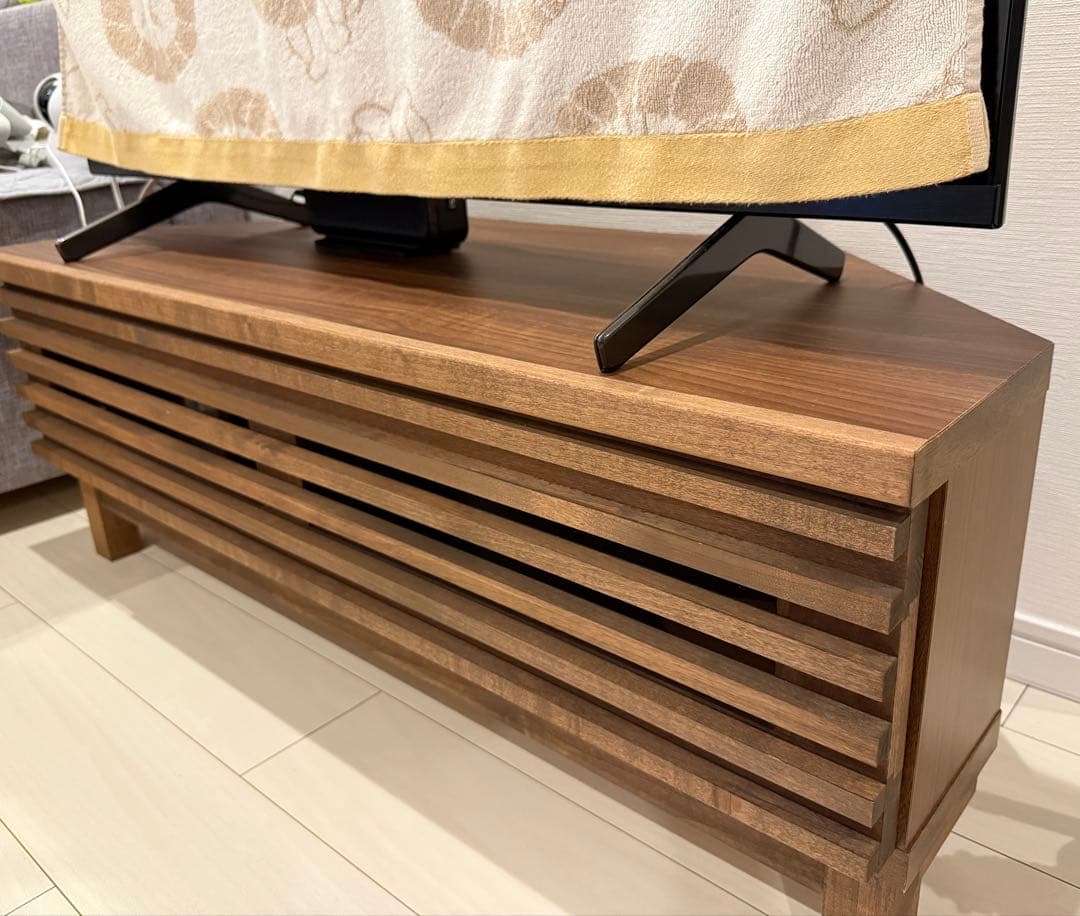 大川家具 テレビ台 テレビボード コーナー可能 幅100cm 北欧風 ブラウン