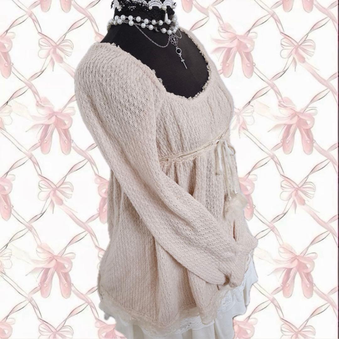 00s LIZLISA系 ラビットファー ぽんぽん チュニック 姫カジ 平成