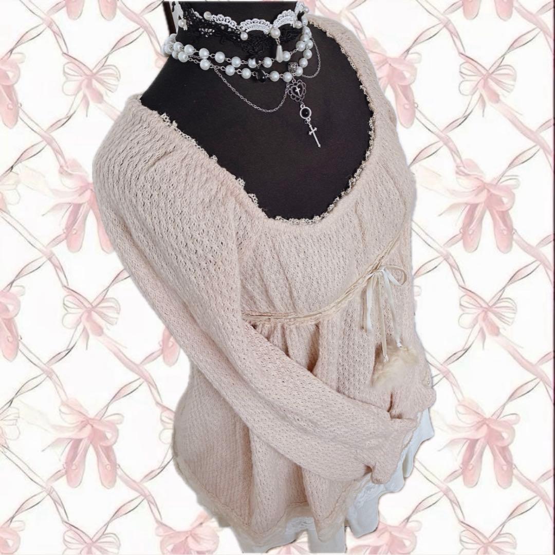 00s LIZLISA系 ラビットファー ぽんぽん チュニック 姫カジ 平成