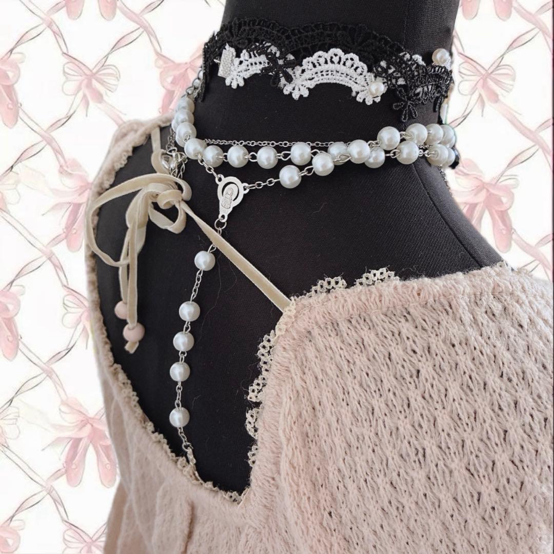 00s LIZLISA系 ラビットファー ぽんぽん チュニック 姫カジ 平成