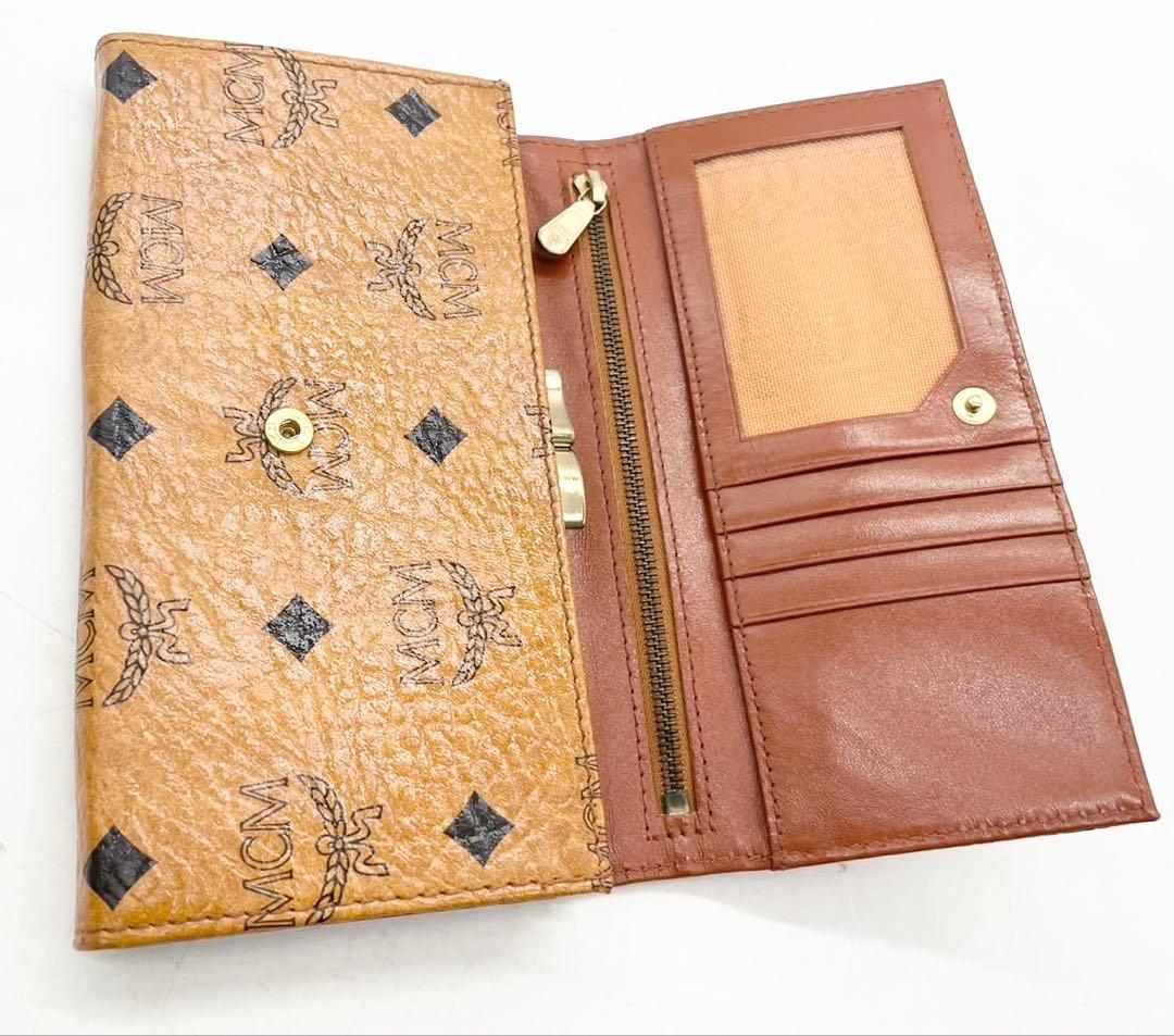 T1642 未使用☆ MCM 長財布 レザー ブラウン