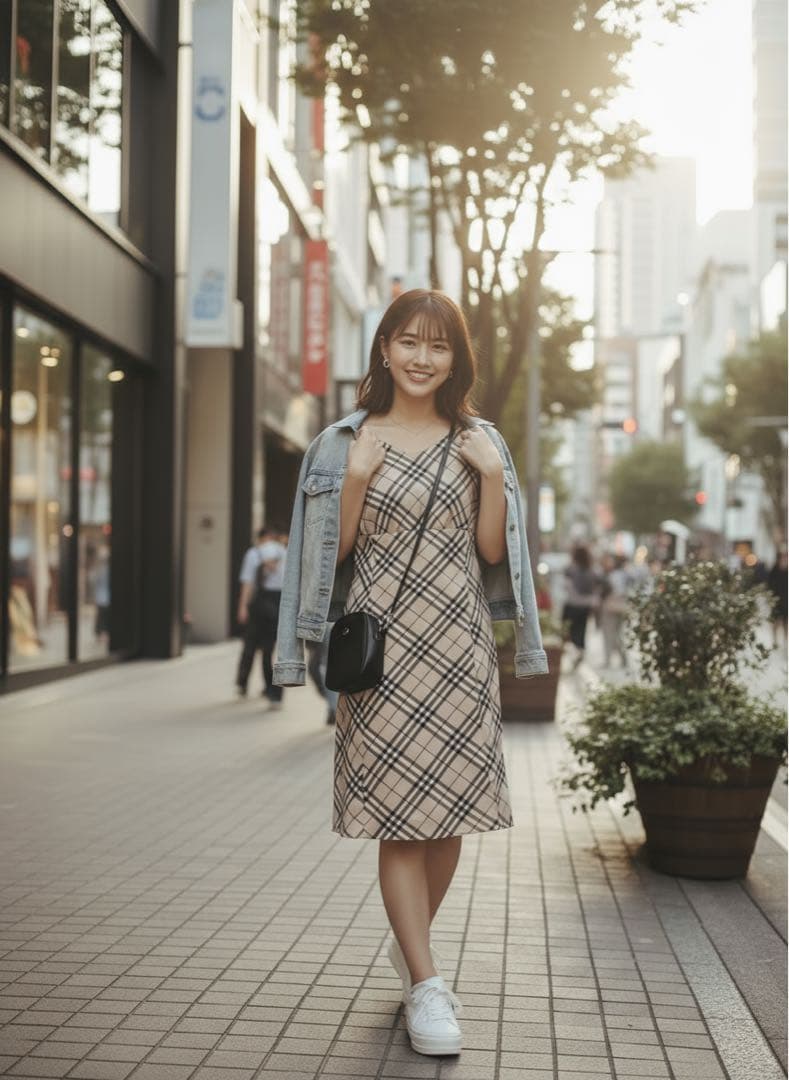 BURBERRY BLUE LABEL チェック柄ノースリーブワンピース 36