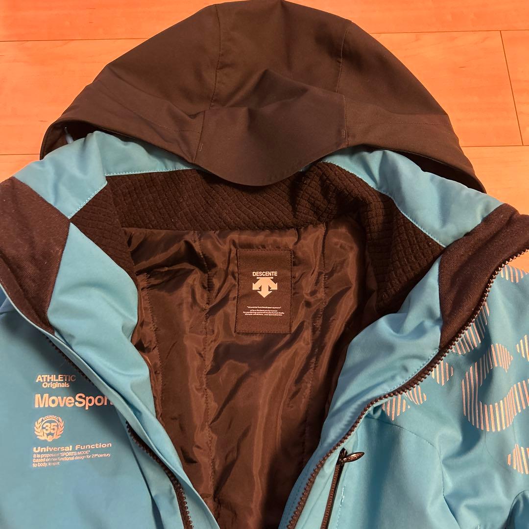 DESCENTE スキーウェア 青/黒 フード付き Mサイズ