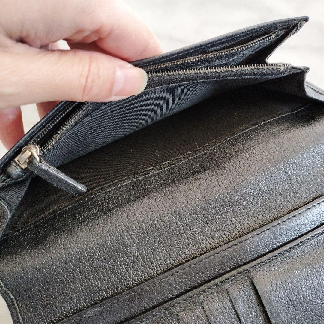 CHANEL カメリア型押し ココマーク 長財布 ブラック