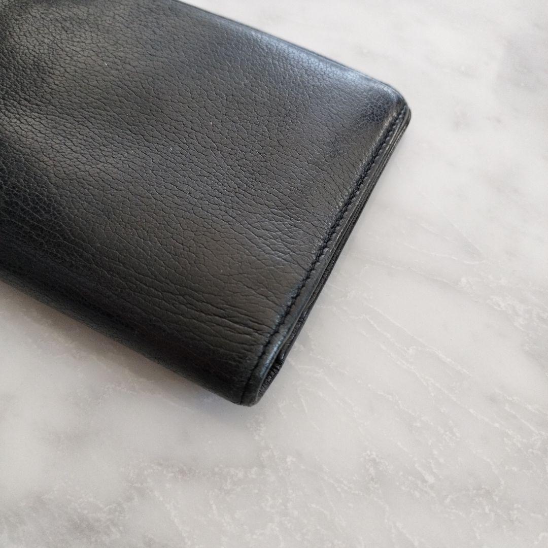 CHANEL カメリア型押し ココマーク 長財布 ブラック