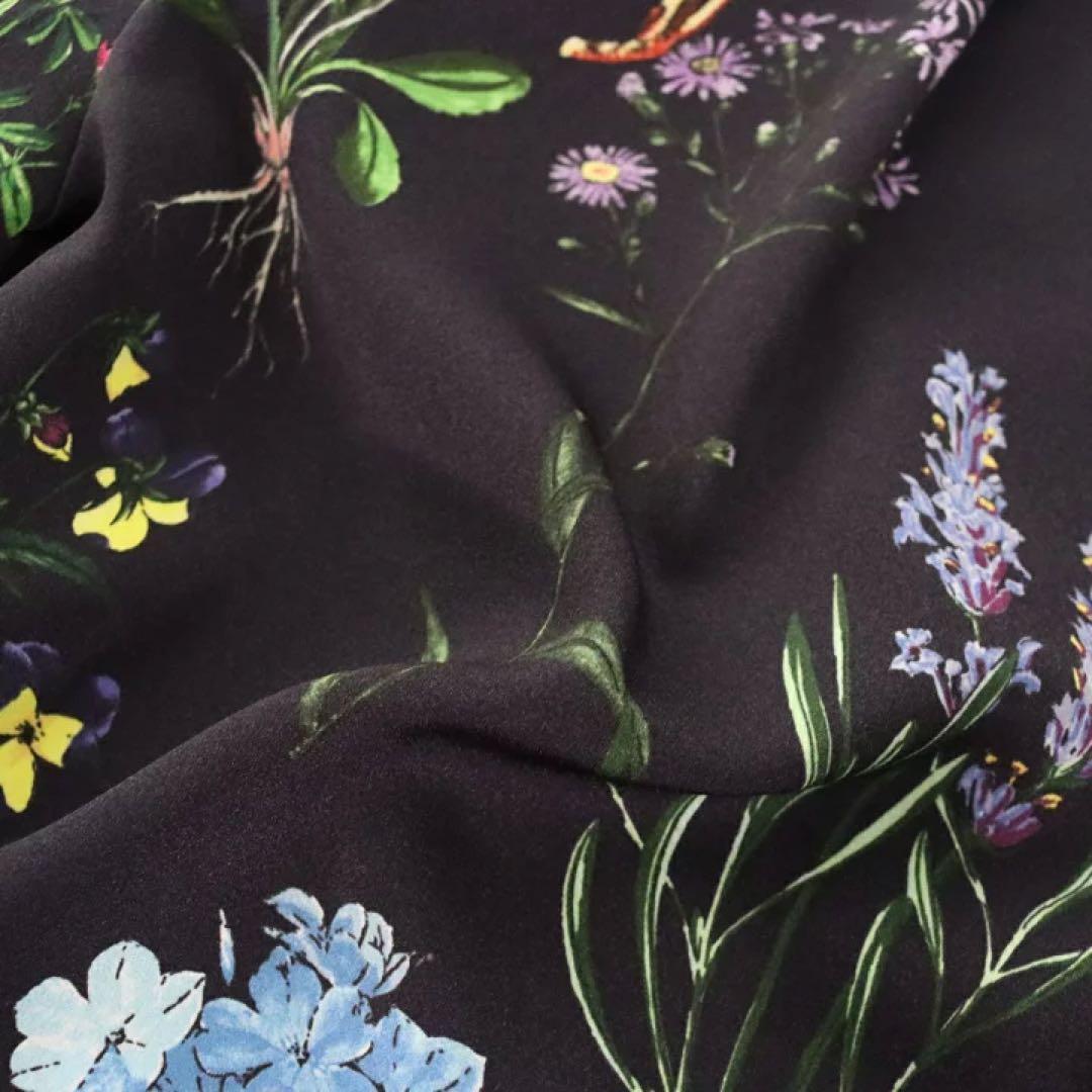 早割9/16まで【試着のみ】TICCA フラワープリントパンツ ネイビー 日本製