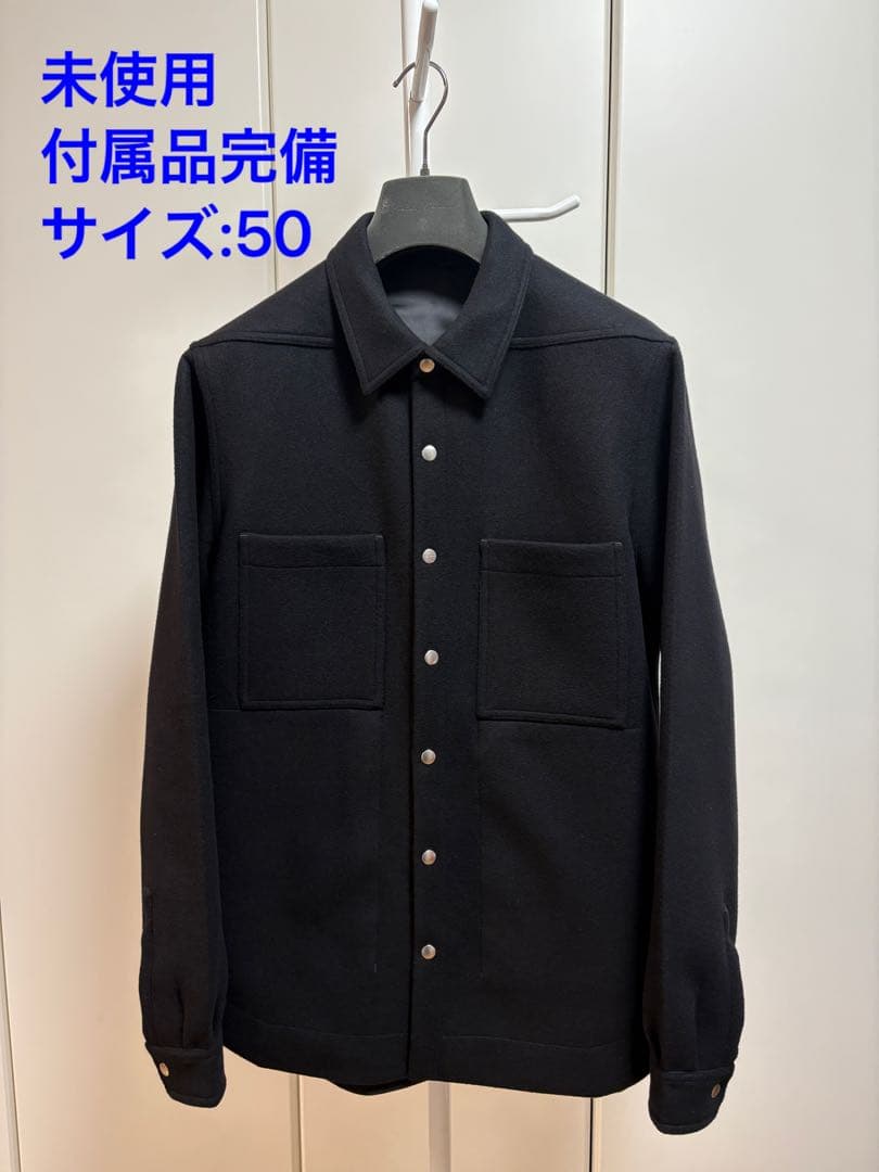 未使用☆付属品完備 アウターシャツ メルトン生地 ブラック / SIZE:50
