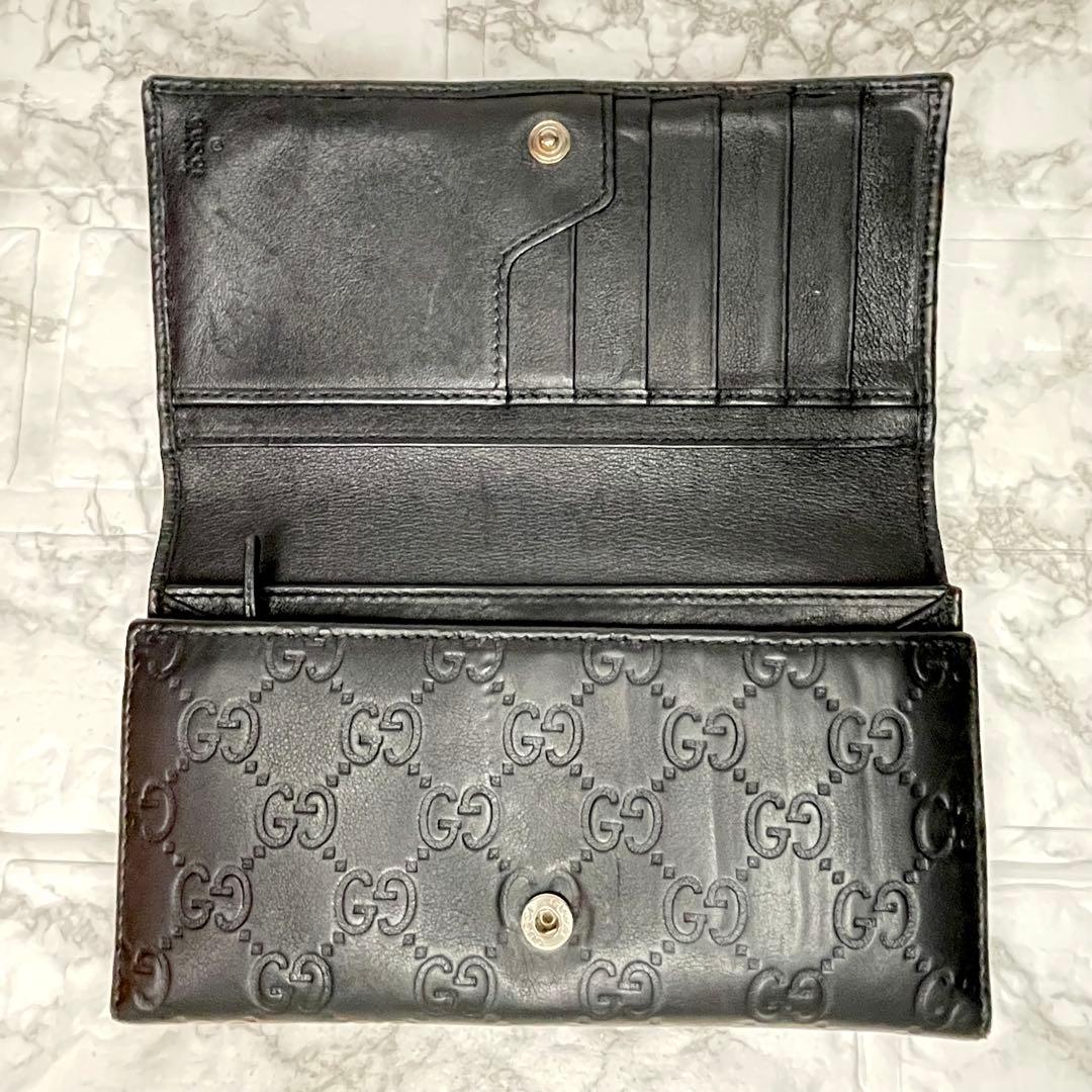 グッチ GUCCI グッチシマ 長財布 GGレザー ブラック