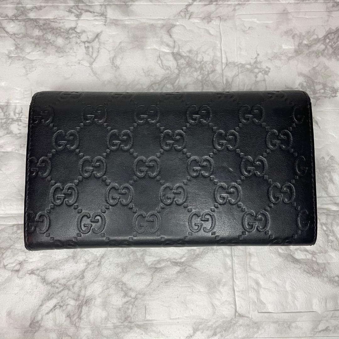 グッチ GUCCI グッチシマ 長財布 GGレザー ブラック